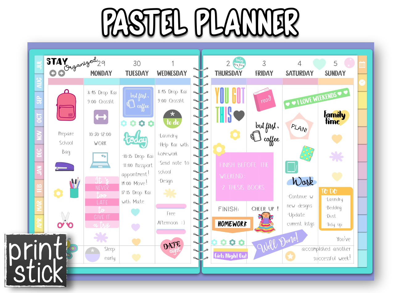 Pastel Planner - Print Stick