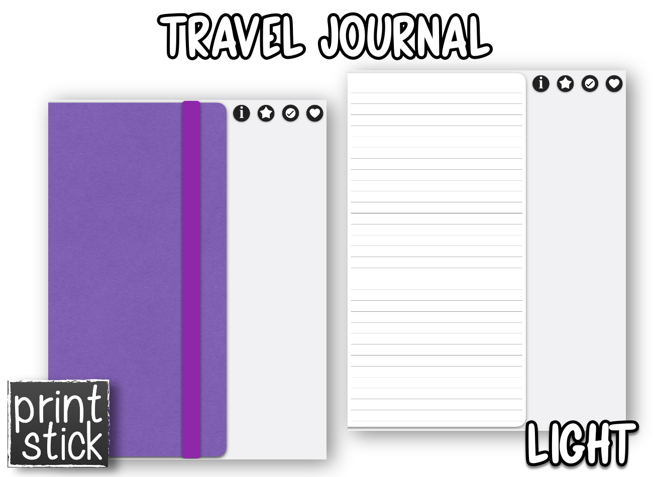 Travel Journal - Digital Notebook - Print Stick