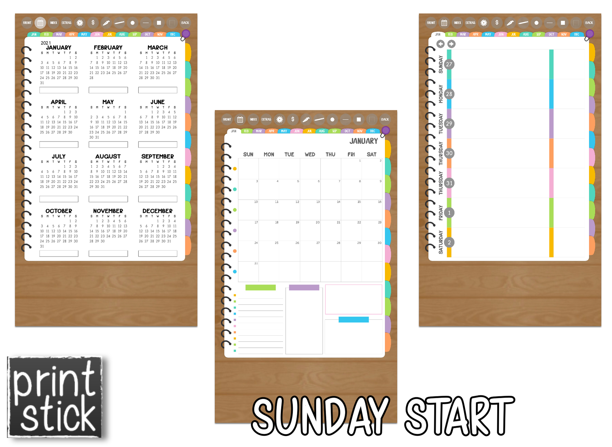iPhone Planner - Digital Planner for Smartphones - Print Stick