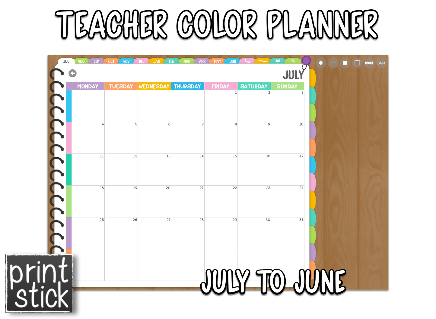 Teacher Color Planner - Print Stick