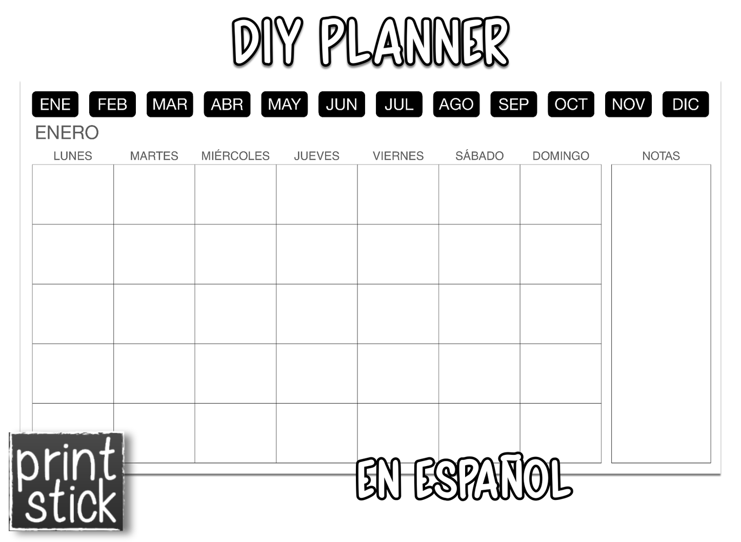 En español: Agenda Digital Editable - Para Keynote - Print Stick