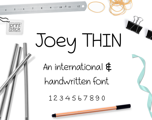 Font: Joey Thin - Print Stick