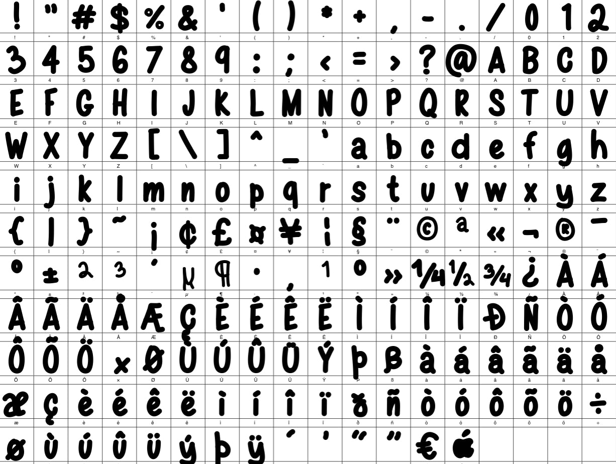 Font: Kai X - Print Stick