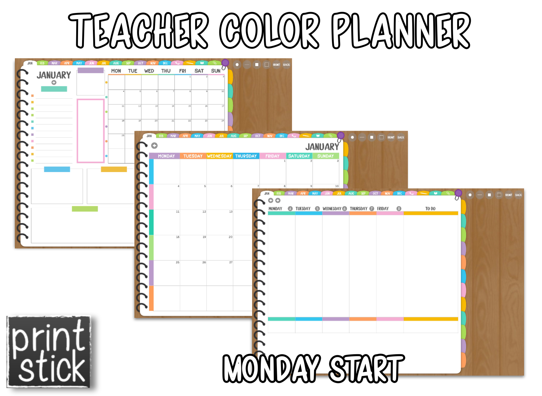 Teacher Color Planner - Print Stick