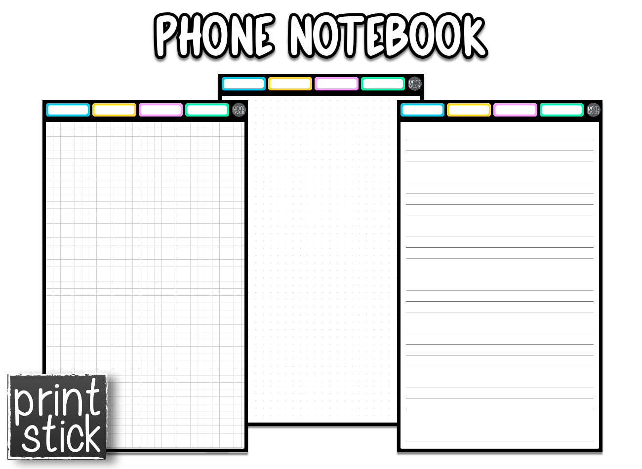 Phone Notebook - Digital Notebook - Print Stick
