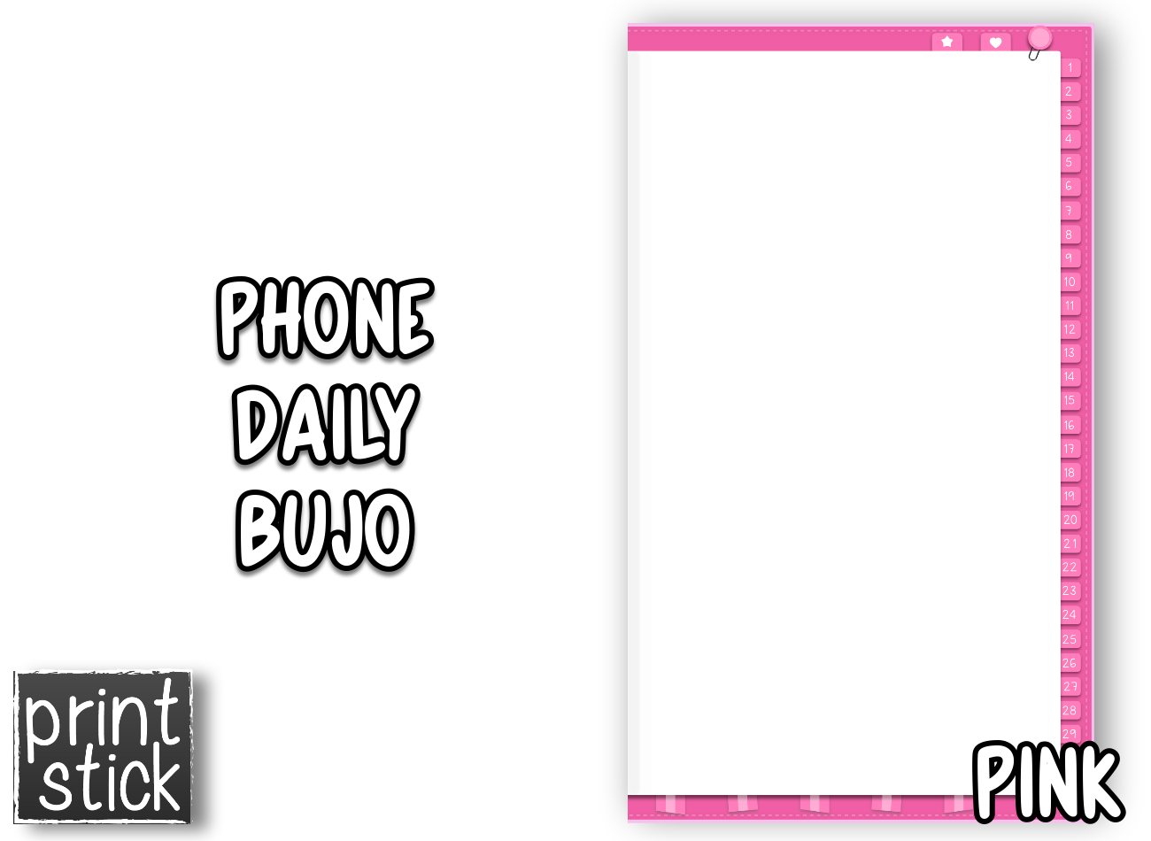 Phone Daily Planner - Print Stick