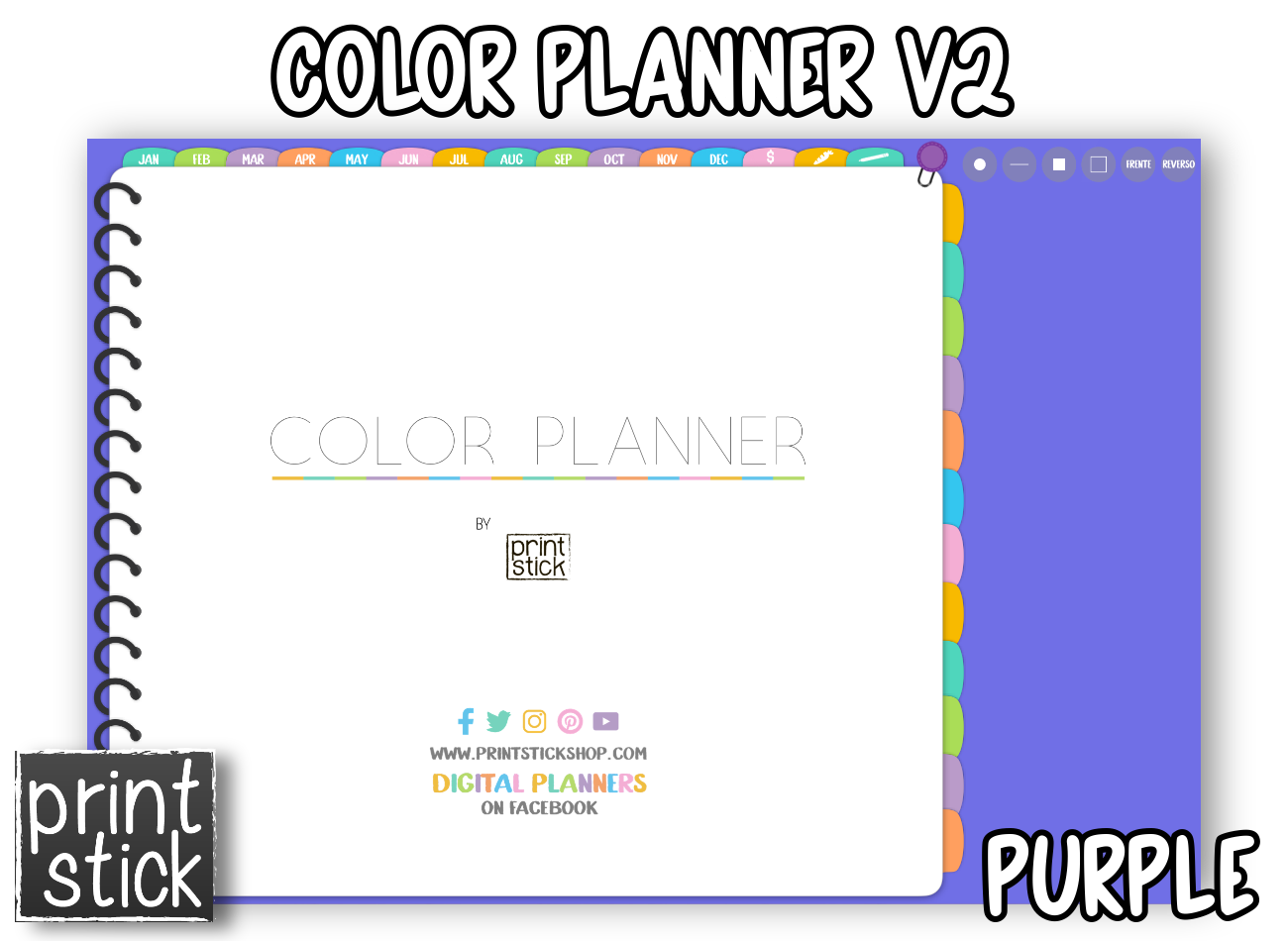 Color Planner V2 - Digital Planner - Print Stick