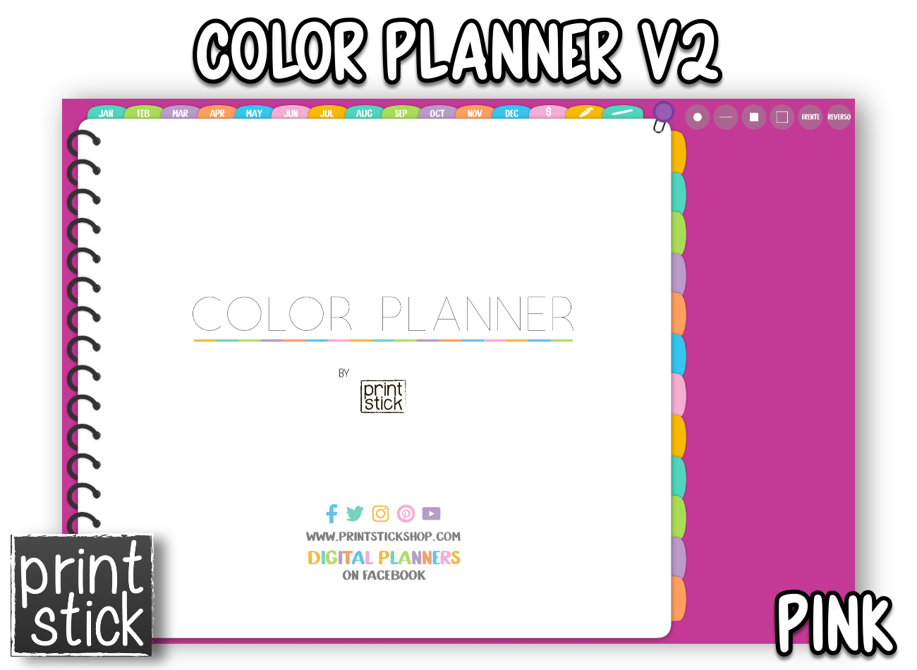 Color Planner V2 - Digital Planner - Print Stick
