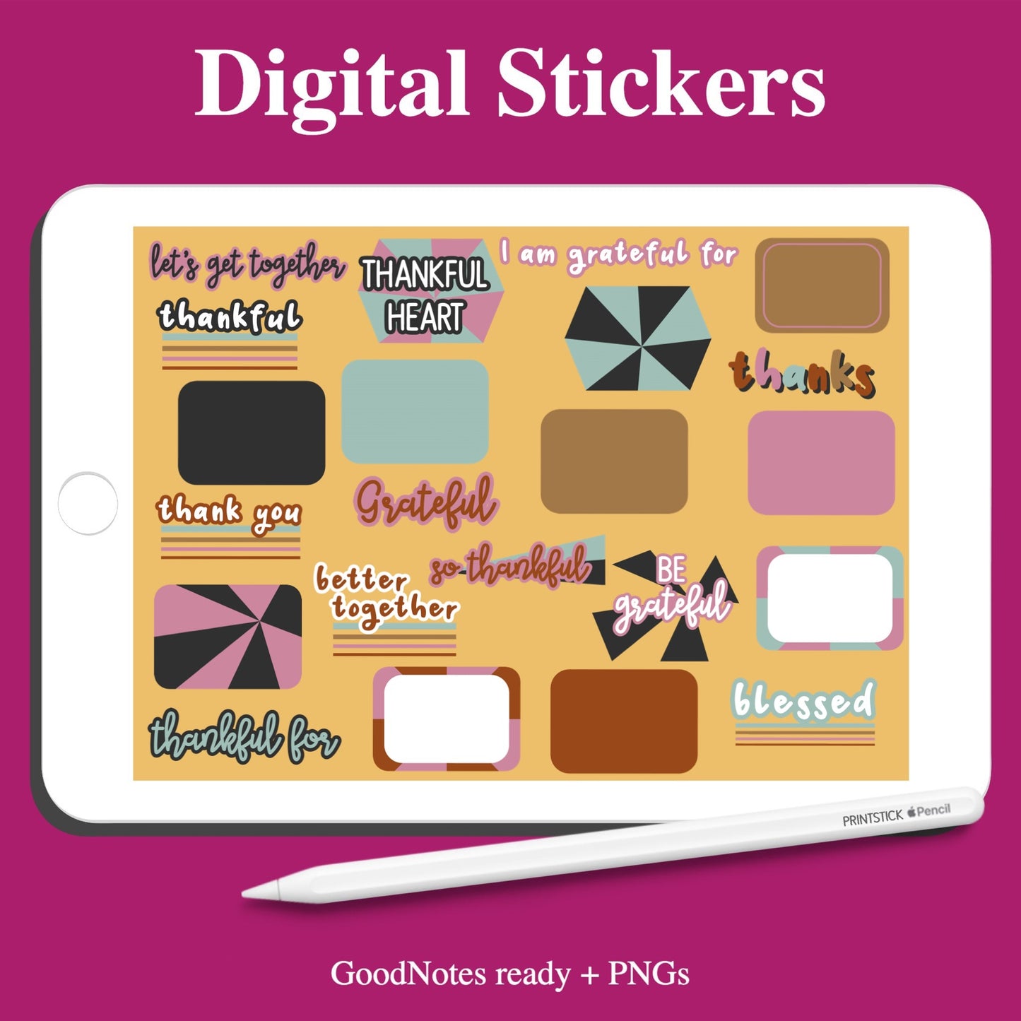 SS Thankful Stickers - PrintStick