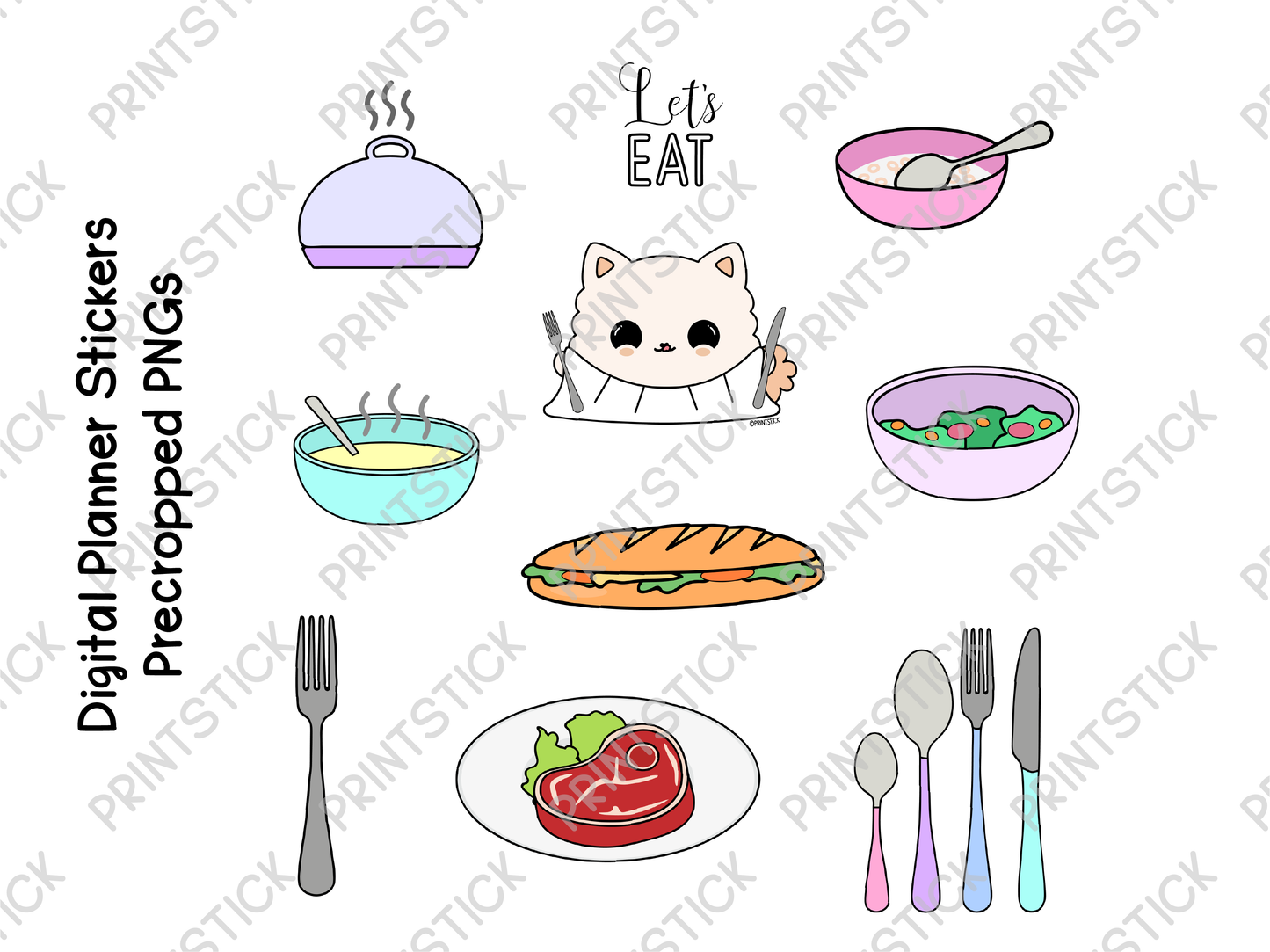 SS - Triana: Let's Eat - Stickers - PrintStick