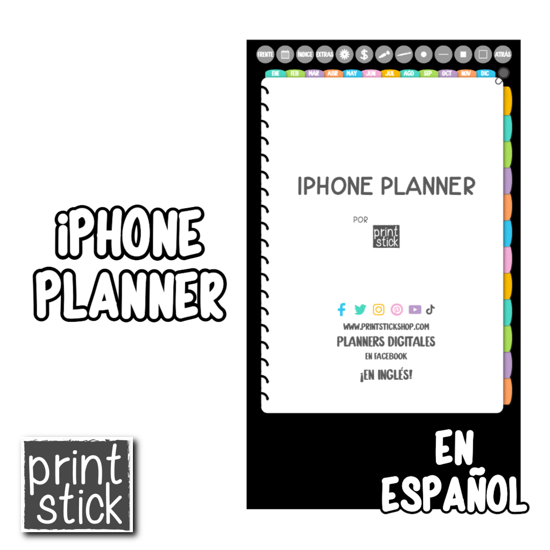 En Español: Agenda Digital iPhone Planner (Para Smartphones) - PrintStick