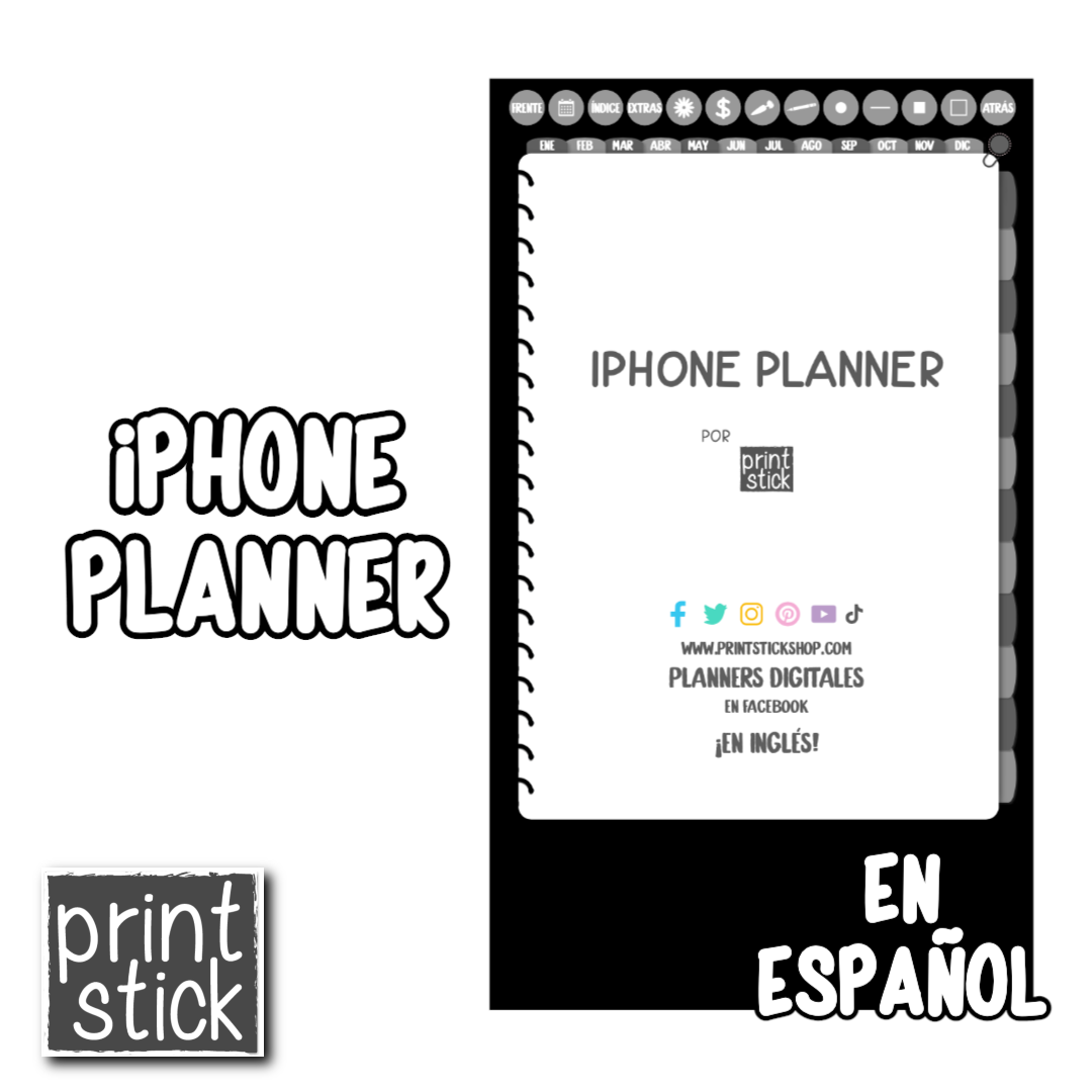 En Español: Agenda Digital iPhone Planner (Para Smartphones) - PrintStick