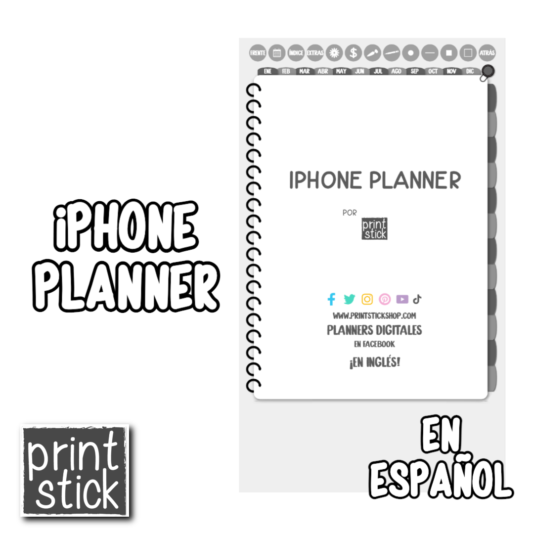 En Español: Agenda Digital iPhone Planner (Para Smartphones) - PrintStick