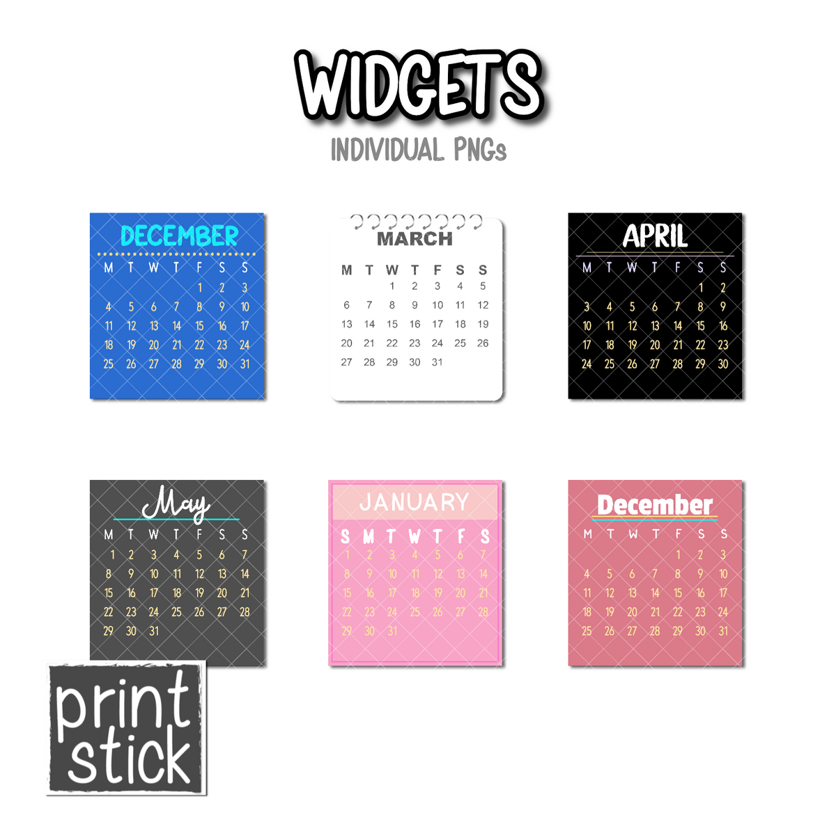 Calendar Widgets PrintStick
