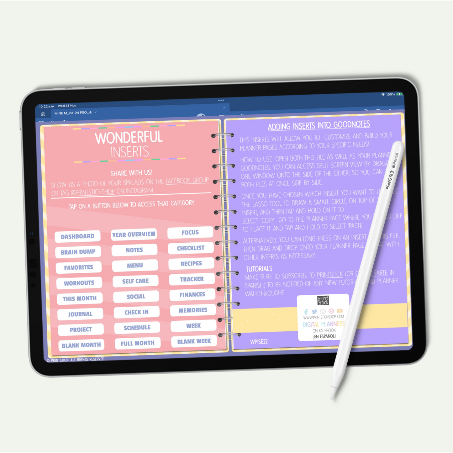 Wonderful Inserts - Digital Planner Inserts