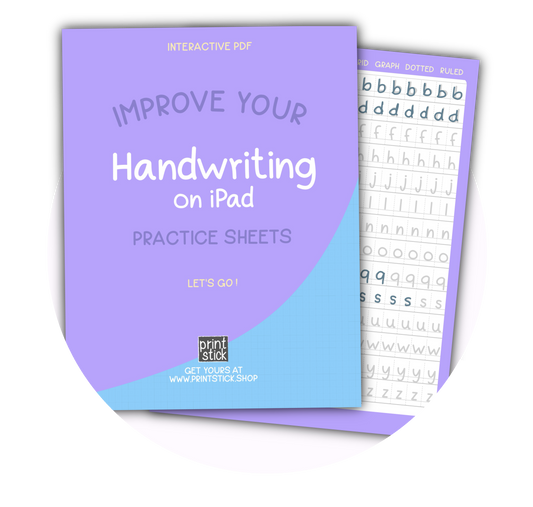 Improve your Handwriting on iPad - Practice Sheets