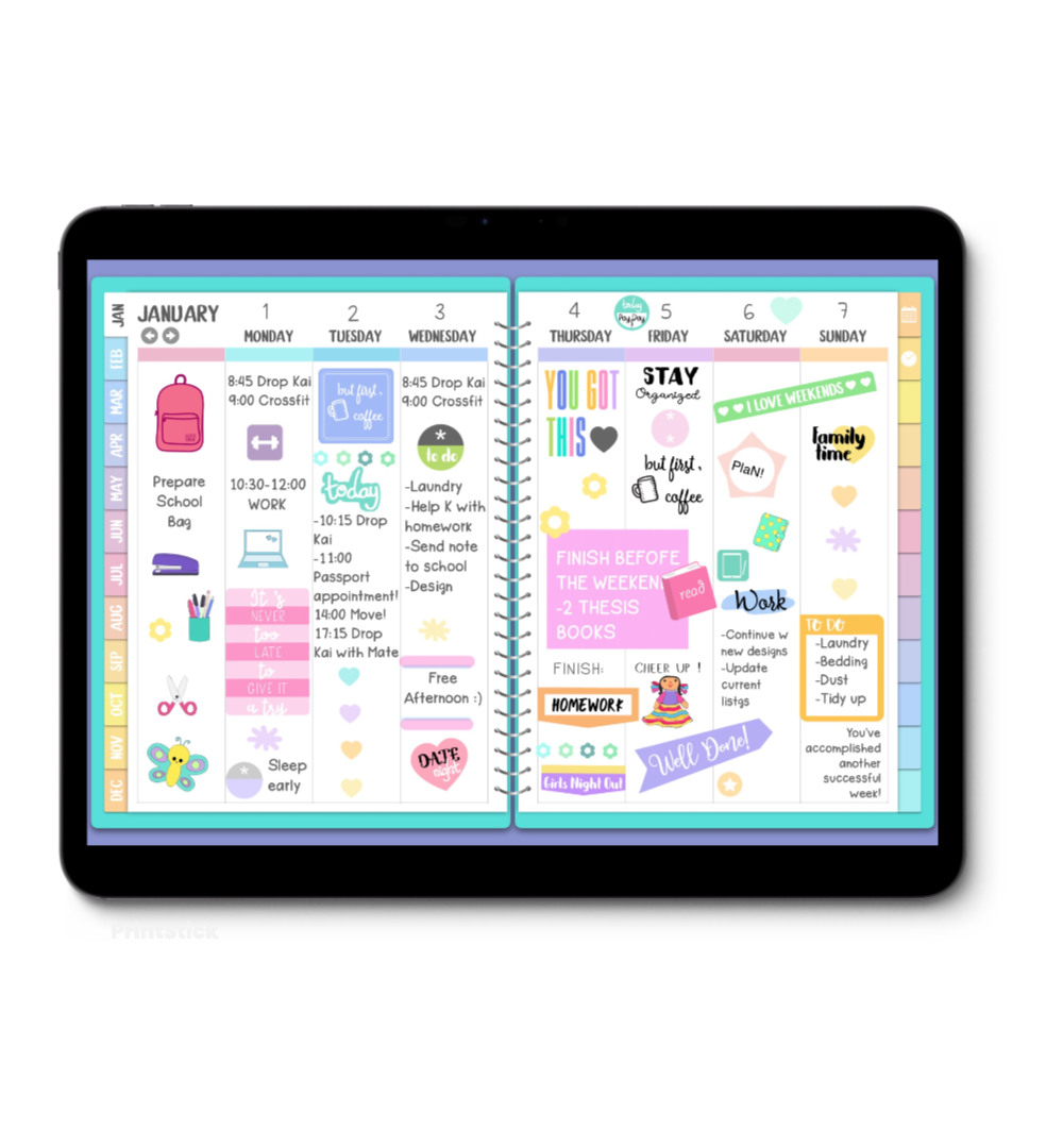 Pastel Planner - Undated - PrintStick