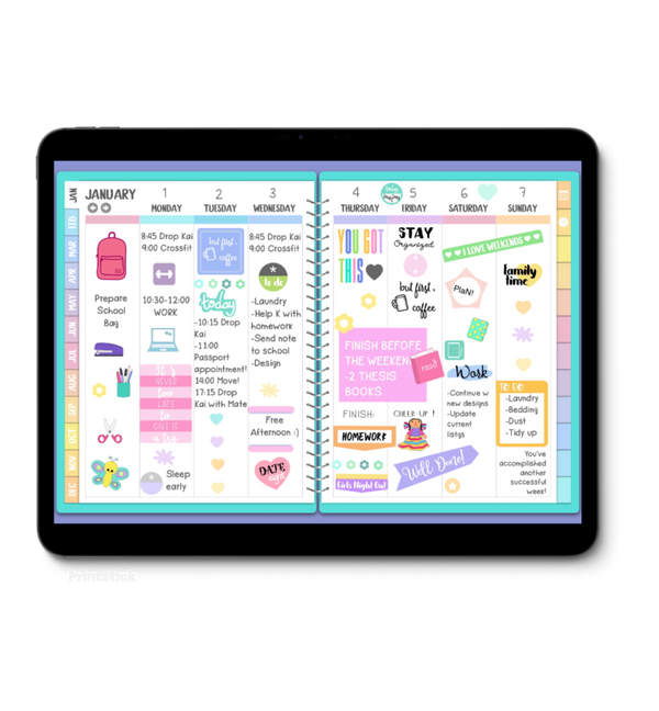 Pastel Planner - Undated - PrintStick