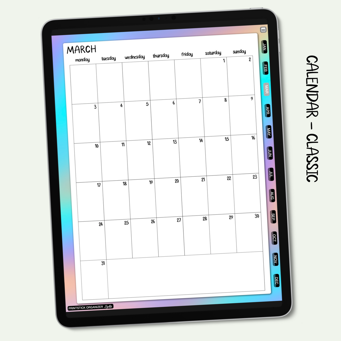 PrintStick SPLIT CALENDAR - CLASSIC