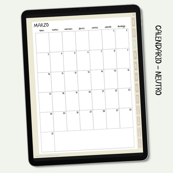 En español: Calendario SPLIT - NEUTRO