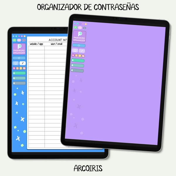 En español: Organizador de Cuentas & Contraseñas