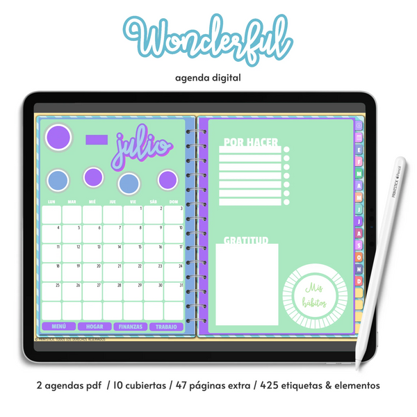 En español: Wonderful Planner - Agenda Digital - PrintStick
