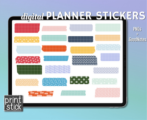SS Washi Neutrals 1 Digital Planner Stickers - Print Stick