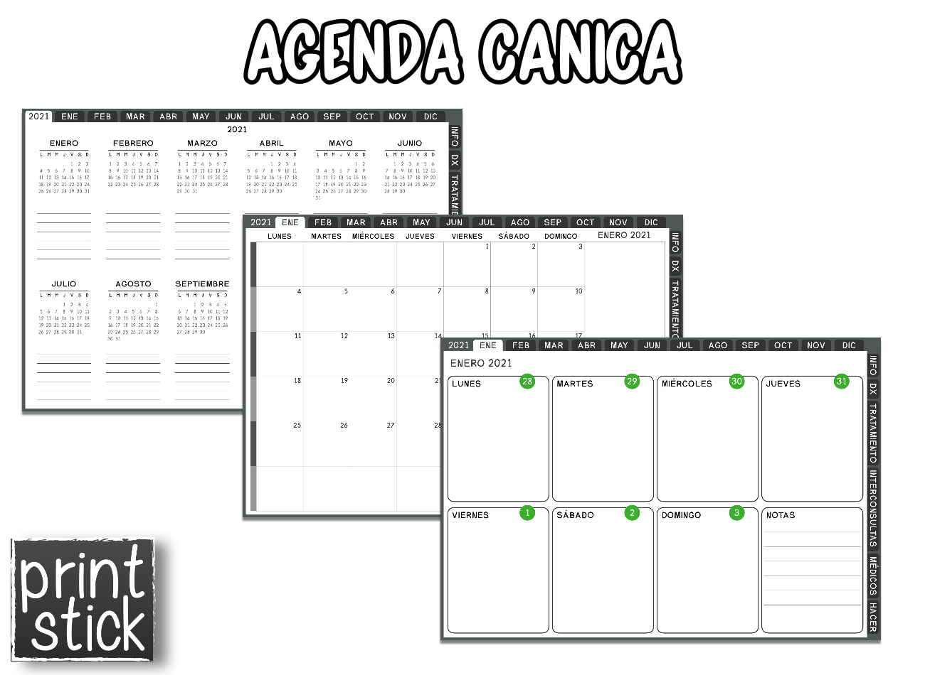 Canica Digital Planner - Agenda Digital - Print Stick