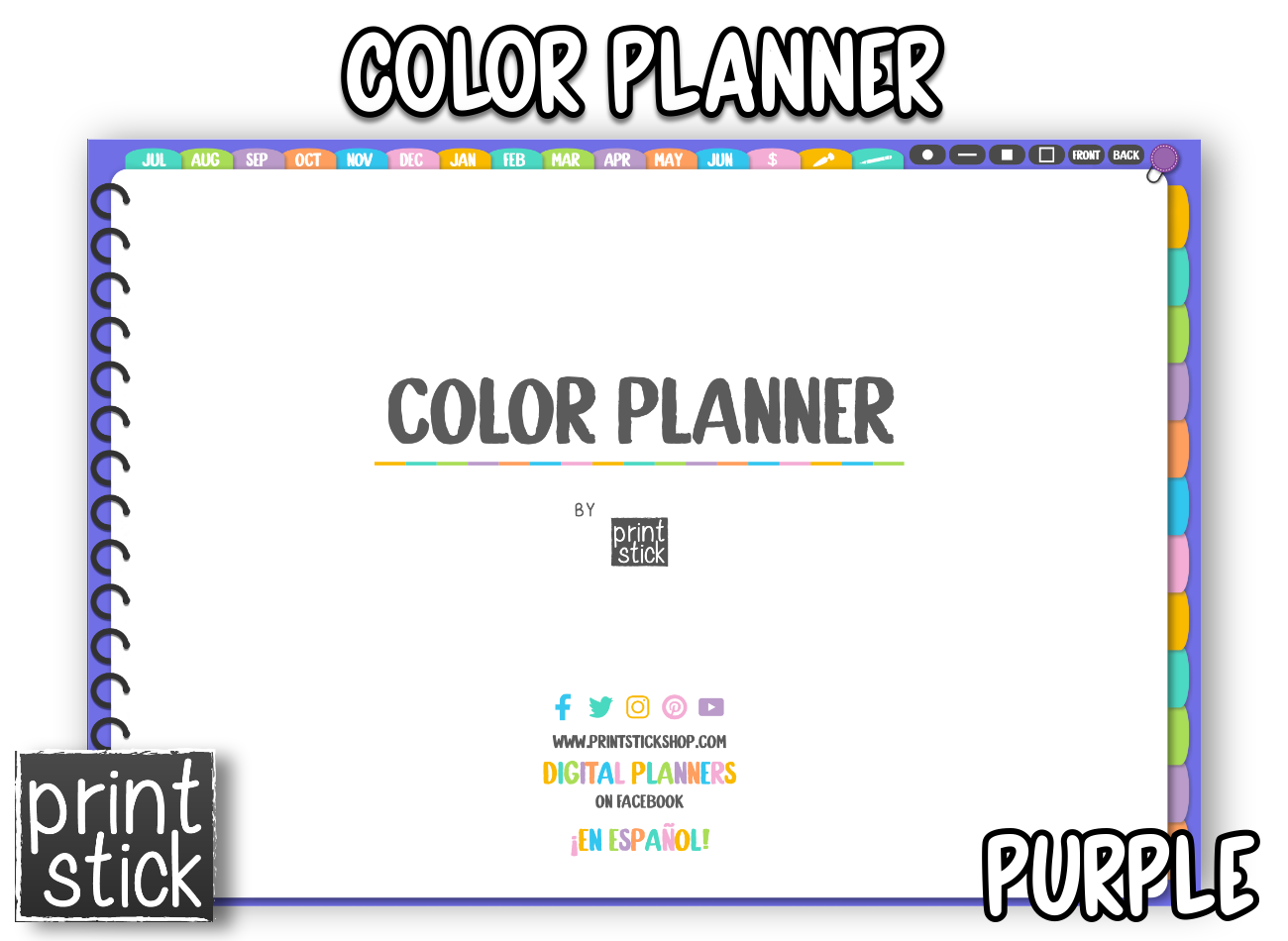 Color Planner - Digital Planner - Print Stick