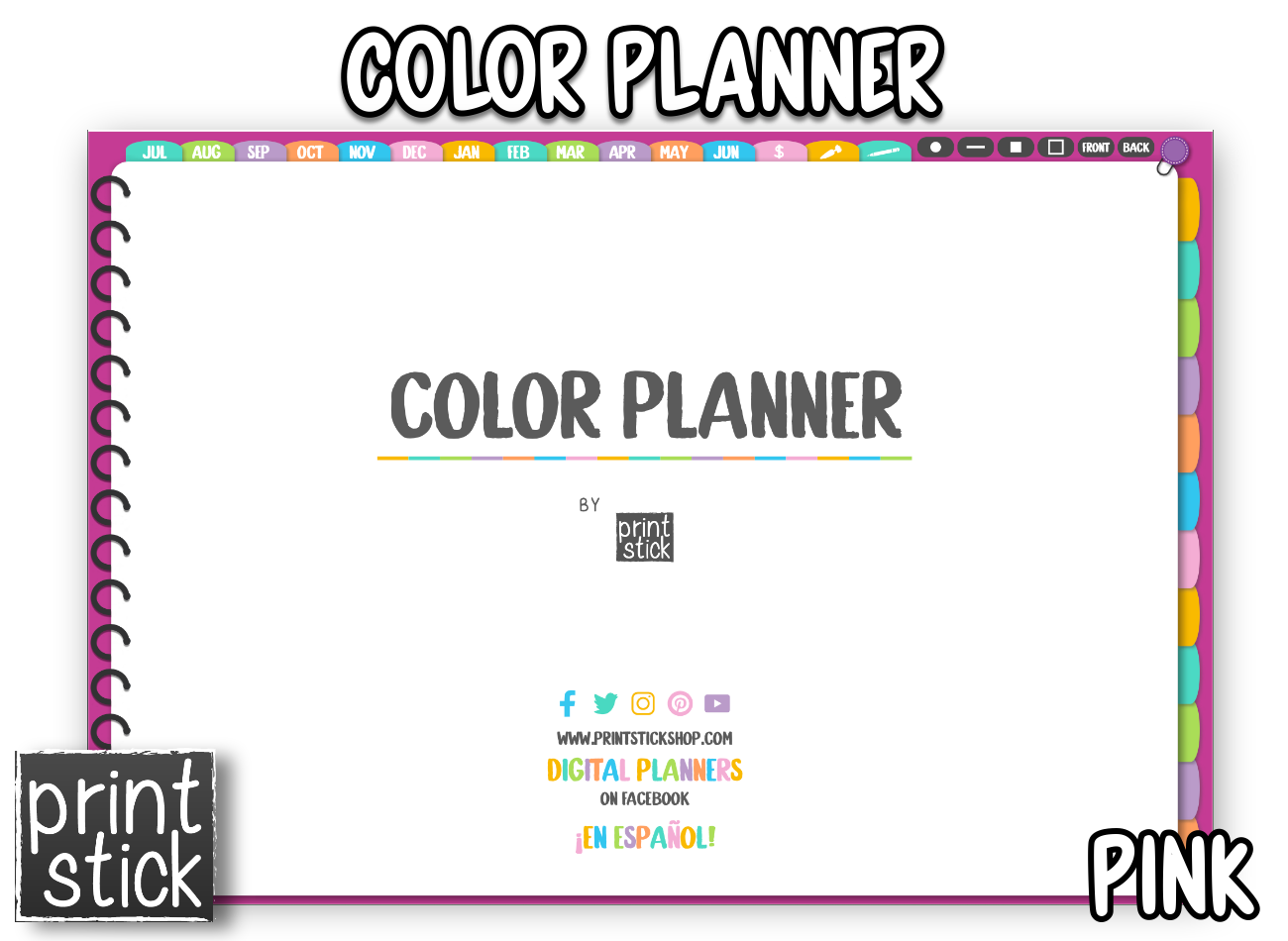 Color Planner - Digital Planner - Print Stick