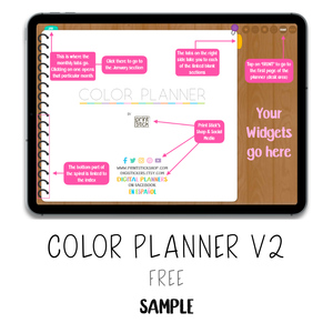 𝘍𝘙𝘌𝘌 𝗗𝗶𝗴𝗶𝘁𝗮𝗹 𝗣𝗹𝗮𝗻𝗻𝗲𝗿 - Color Planner V2 - Print Stick