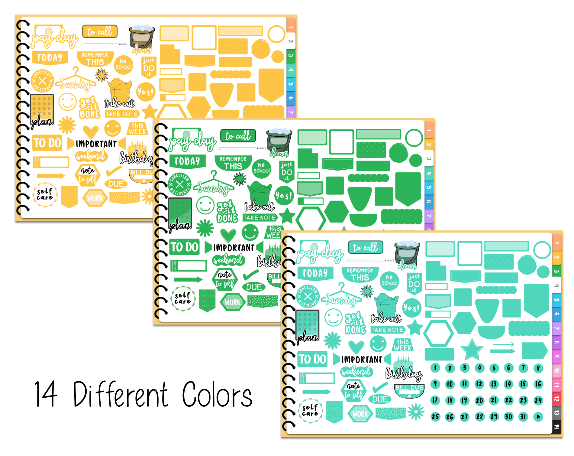 Digital Planner Sticker Book - Rainbow (Sample) - Print Stick