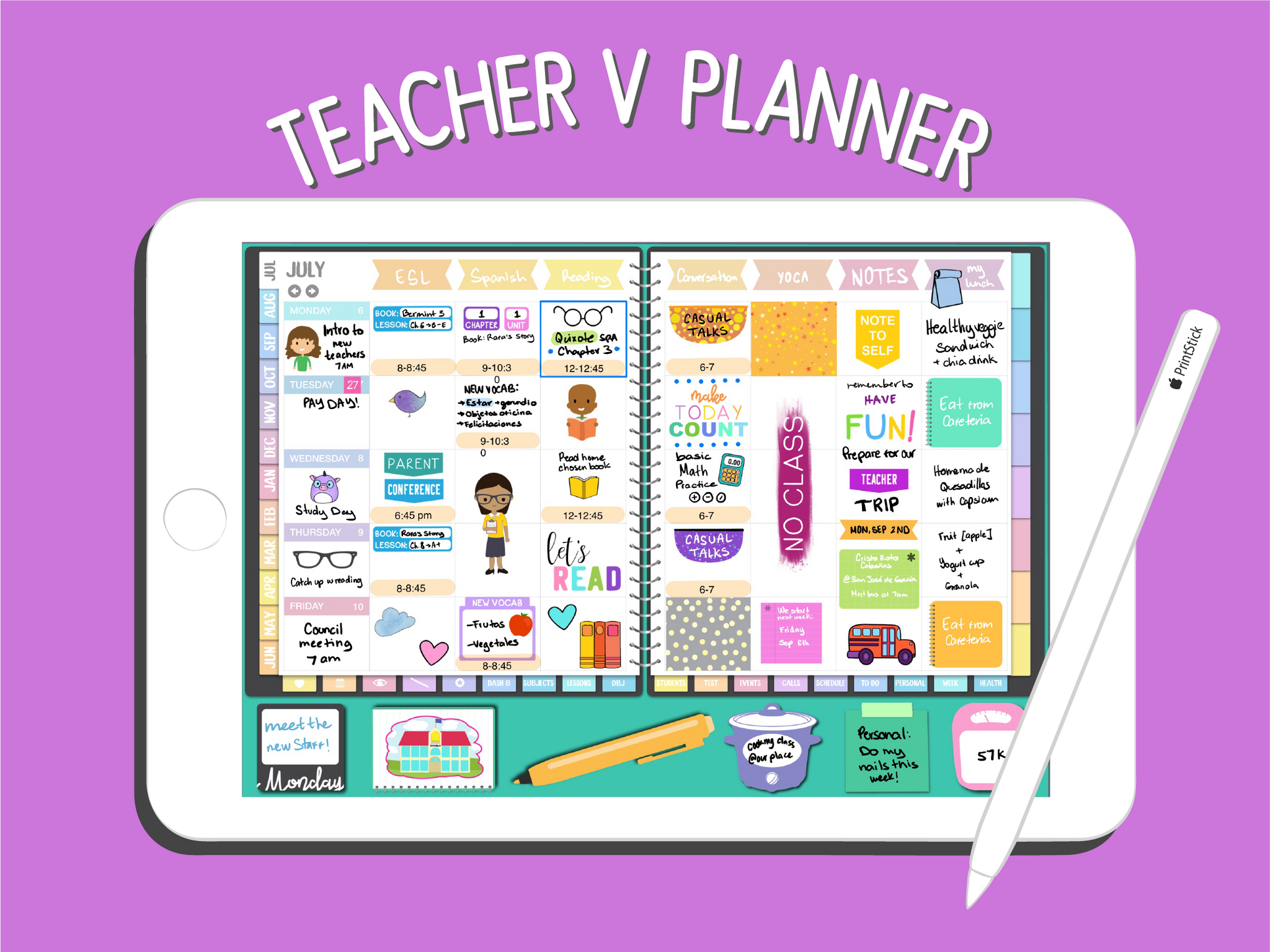 Teacher V Planner - PrintStick