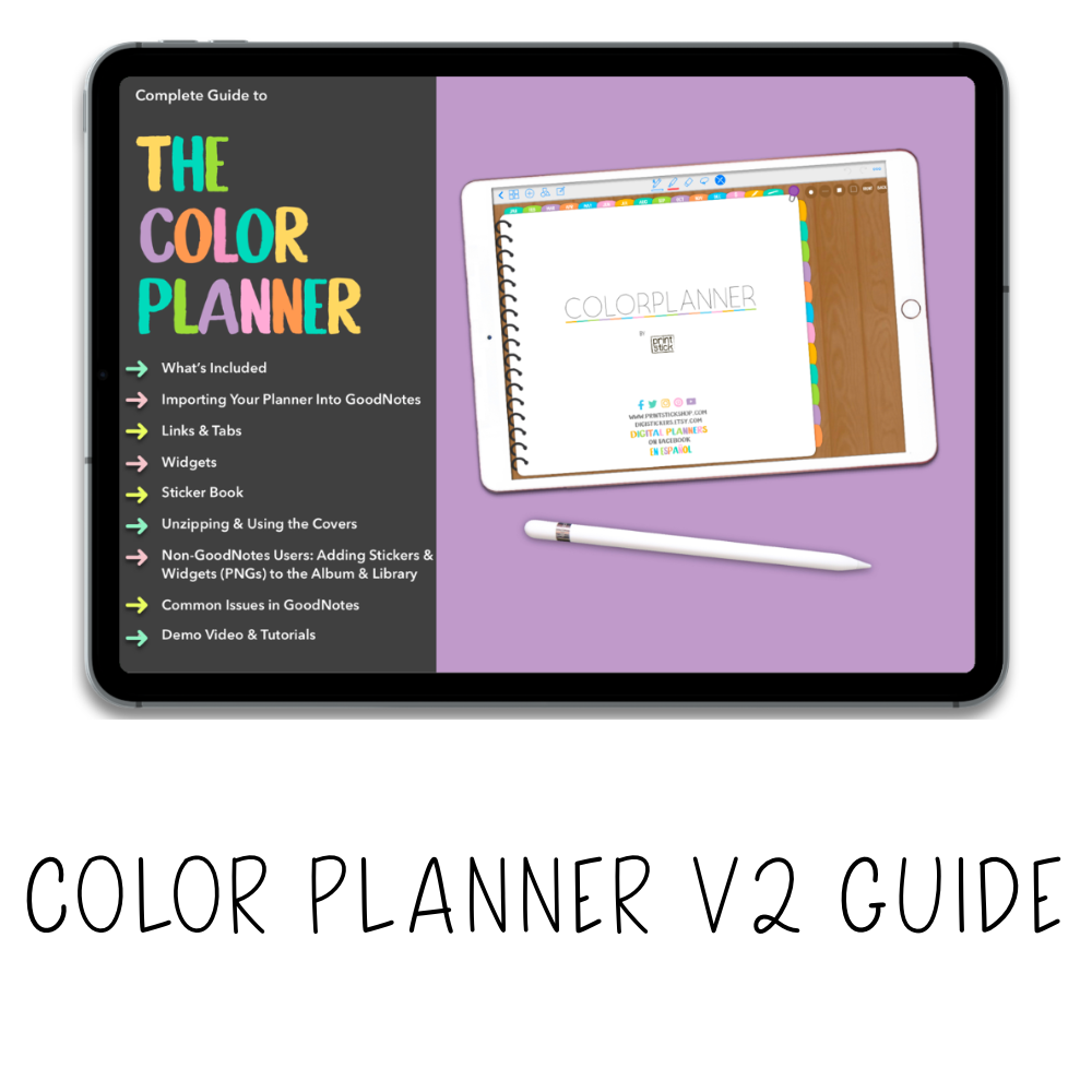 𝘍𝘙𝘌𝘌 𝗗𝗶𝗴𝗶𝘁𝗮𝗹 𝗣𝗹𝗮𝗻𝗻𝗲𝗿 - Color Planner V2 - Print Stick