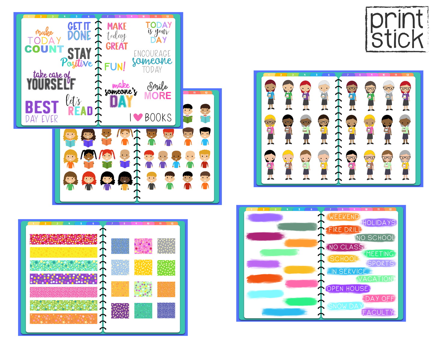 Teacher Sticker Book - Print Stick