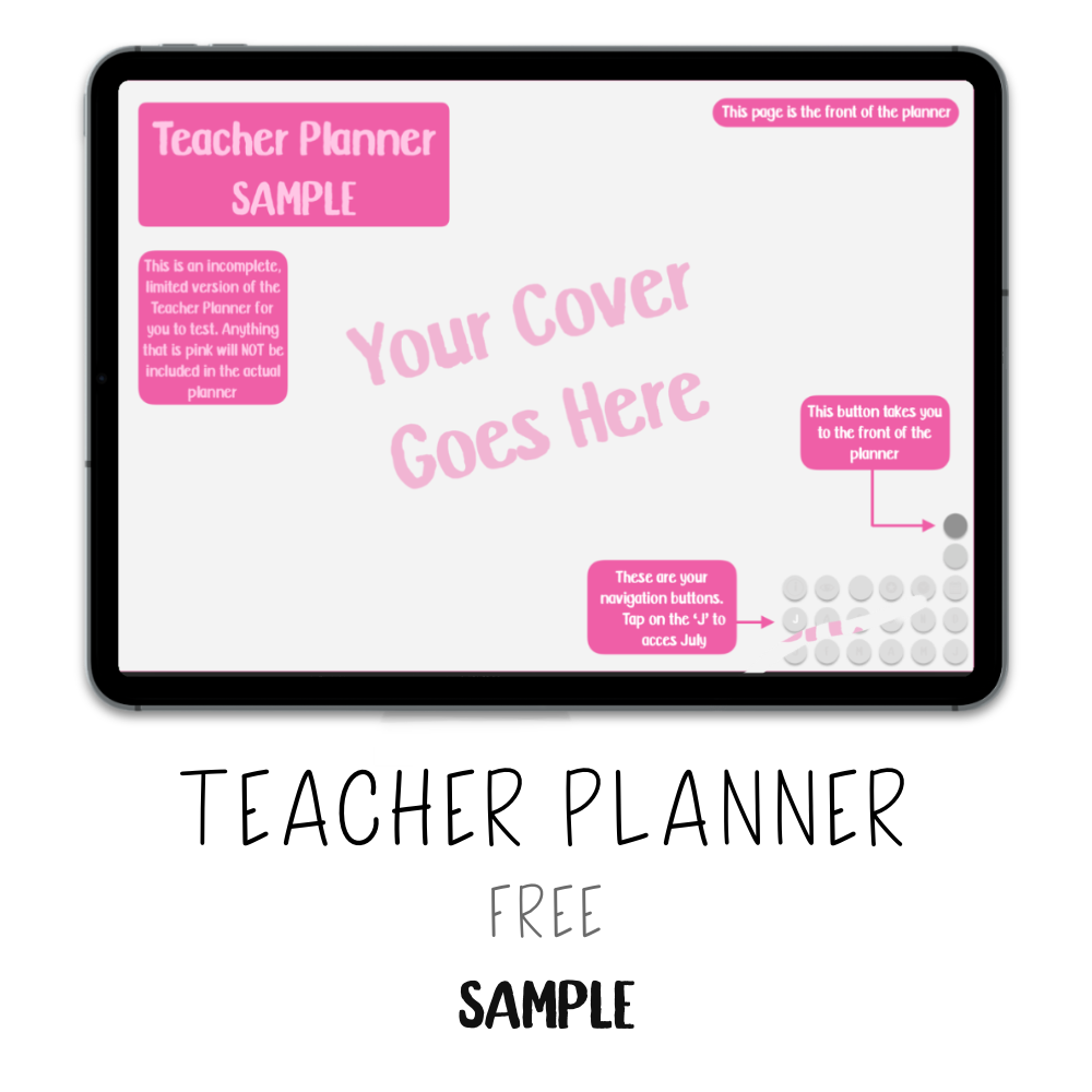 𝘍𝘙𝘌𝘌 𝗗𝗶𝗴𝗶𝘁𝗮𝗹 𝗣𝗹𝗮𝗻𝗻𝗲𝗿 - Teacher Planner - Print Stick