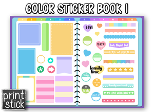 Color Sticker Book I - Digital Planner Sticker Book - Print Stick