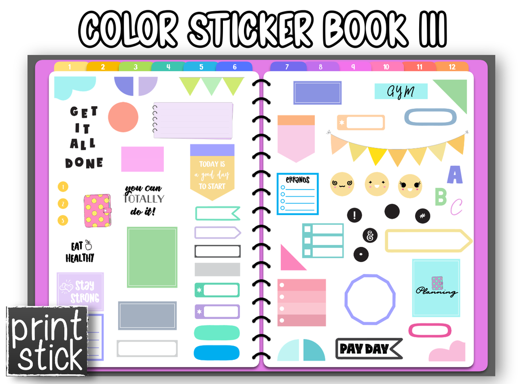 Color Sticker Book III - Print Stick