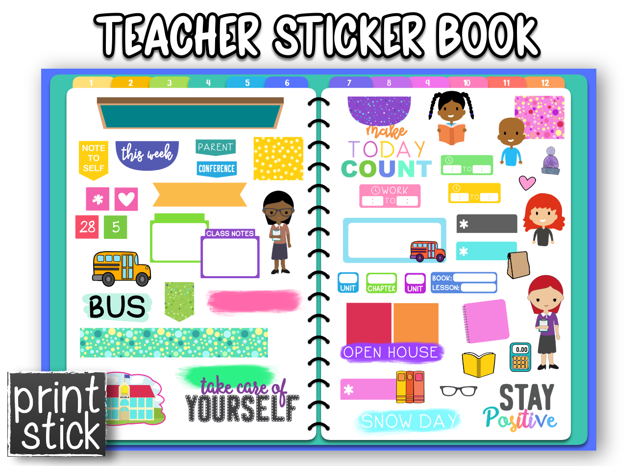 Bo1 - Sticker Books - Choose one - Print Stick