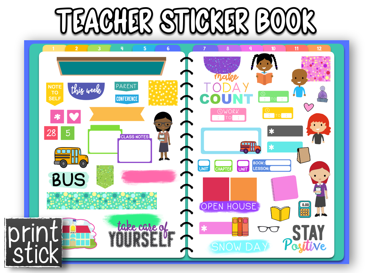 Bo - Sticker Book #1 - Choose one - Print Stick