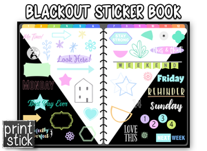 Blackout - Digital Planner Sticker Book - Print Stick