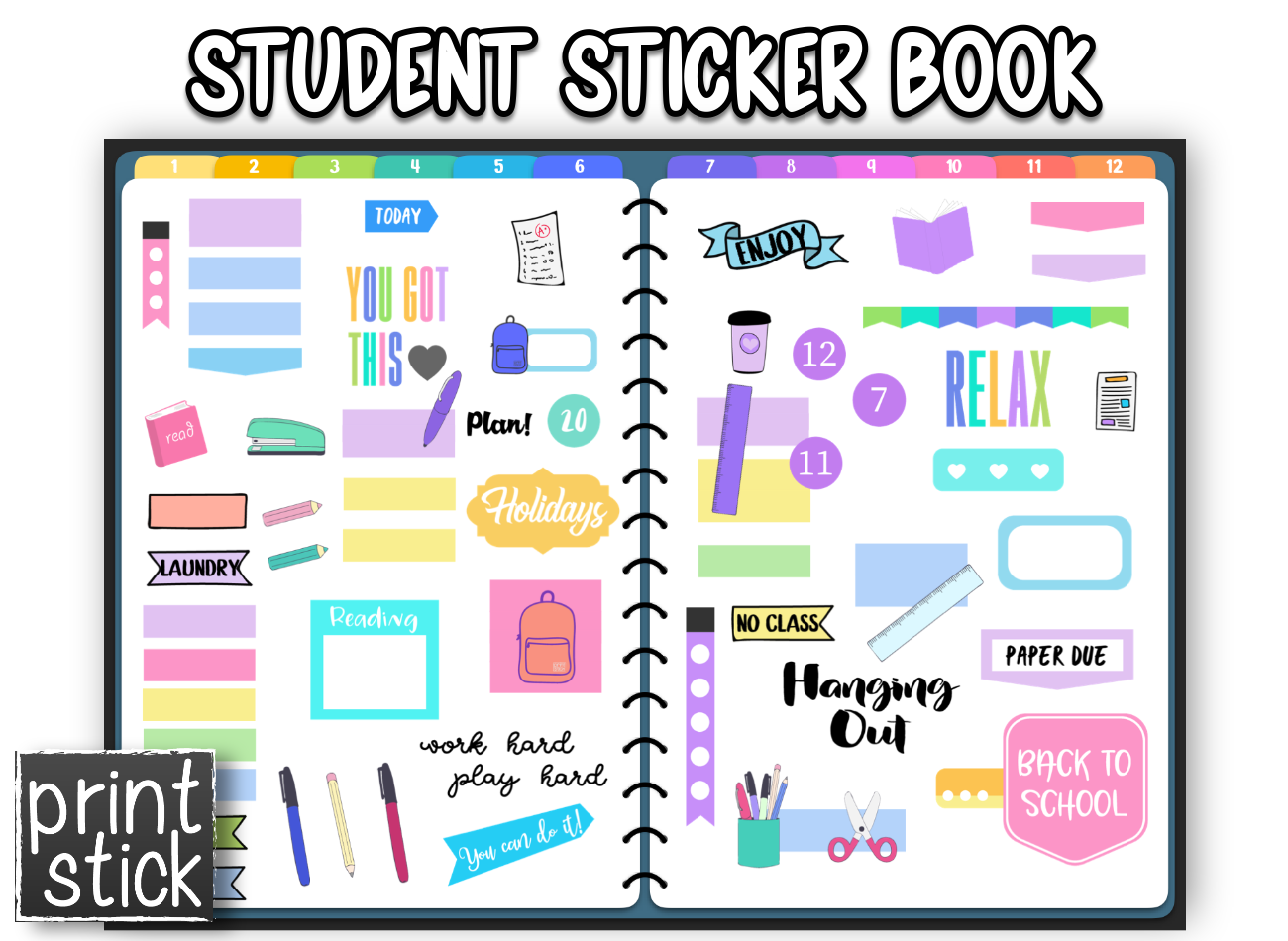 Bo4 - All Sticker Books - Choose one - Print Stick