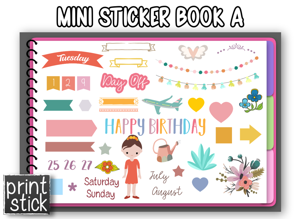 Mini Sticker Book - A - Print Stick