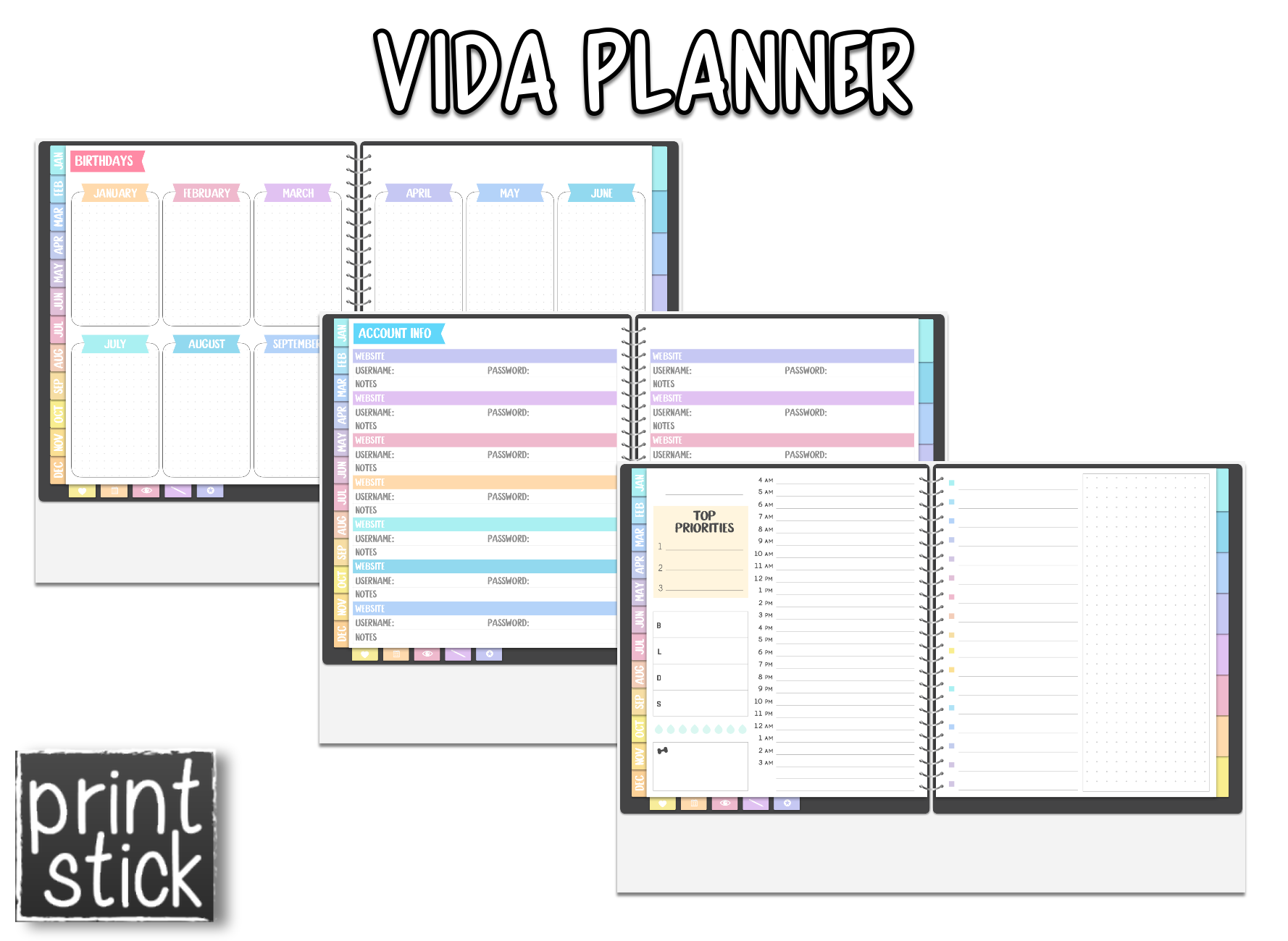 Vida Planner - Dated - Print Stick