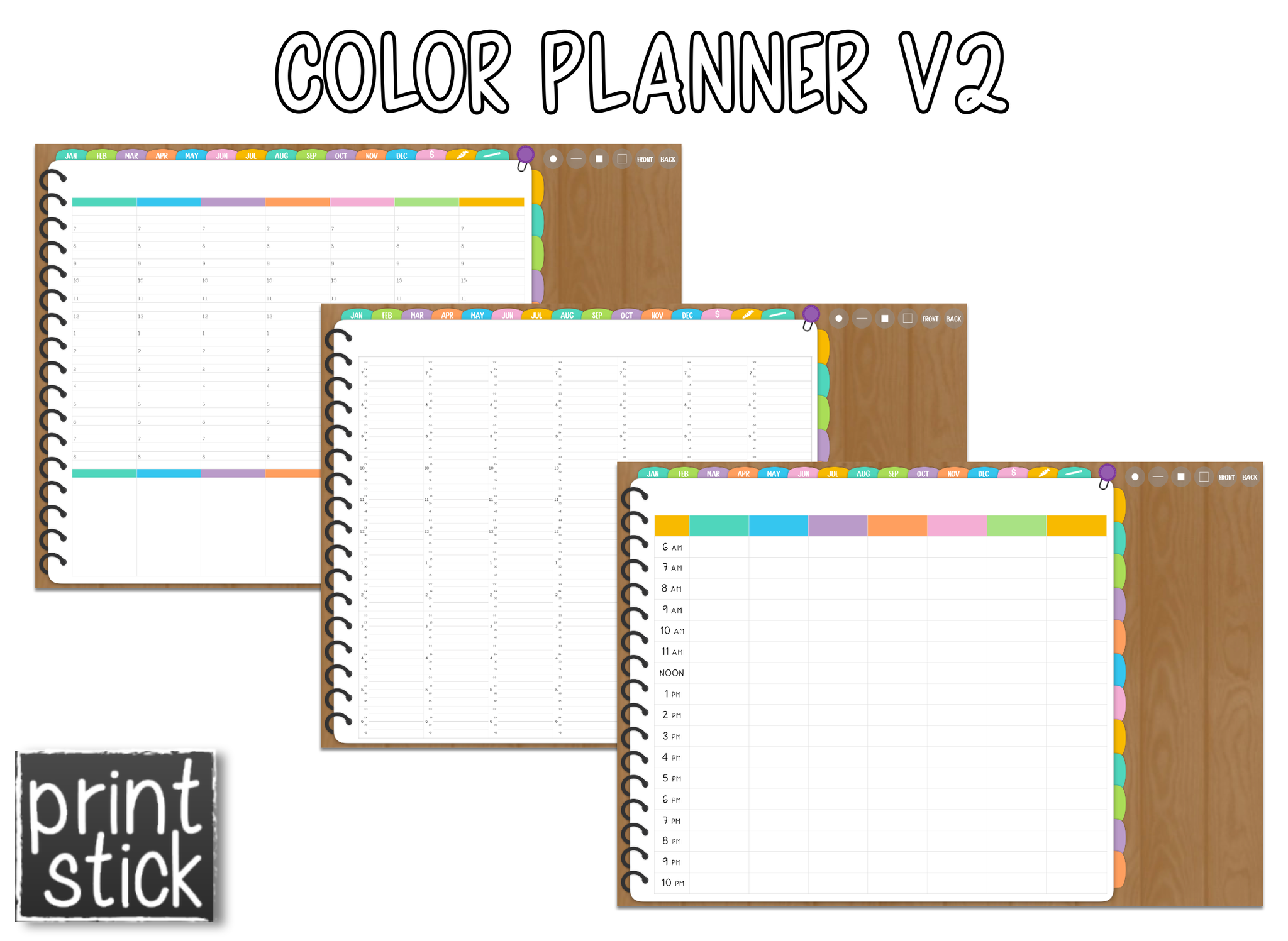 Color Planner V2 - Digital Planner - Print Stick