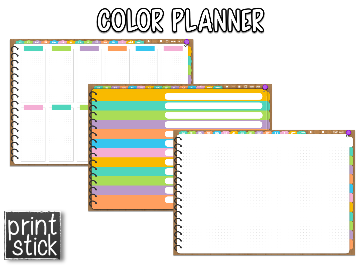 Color Planner - Digital Planner - Print Stick