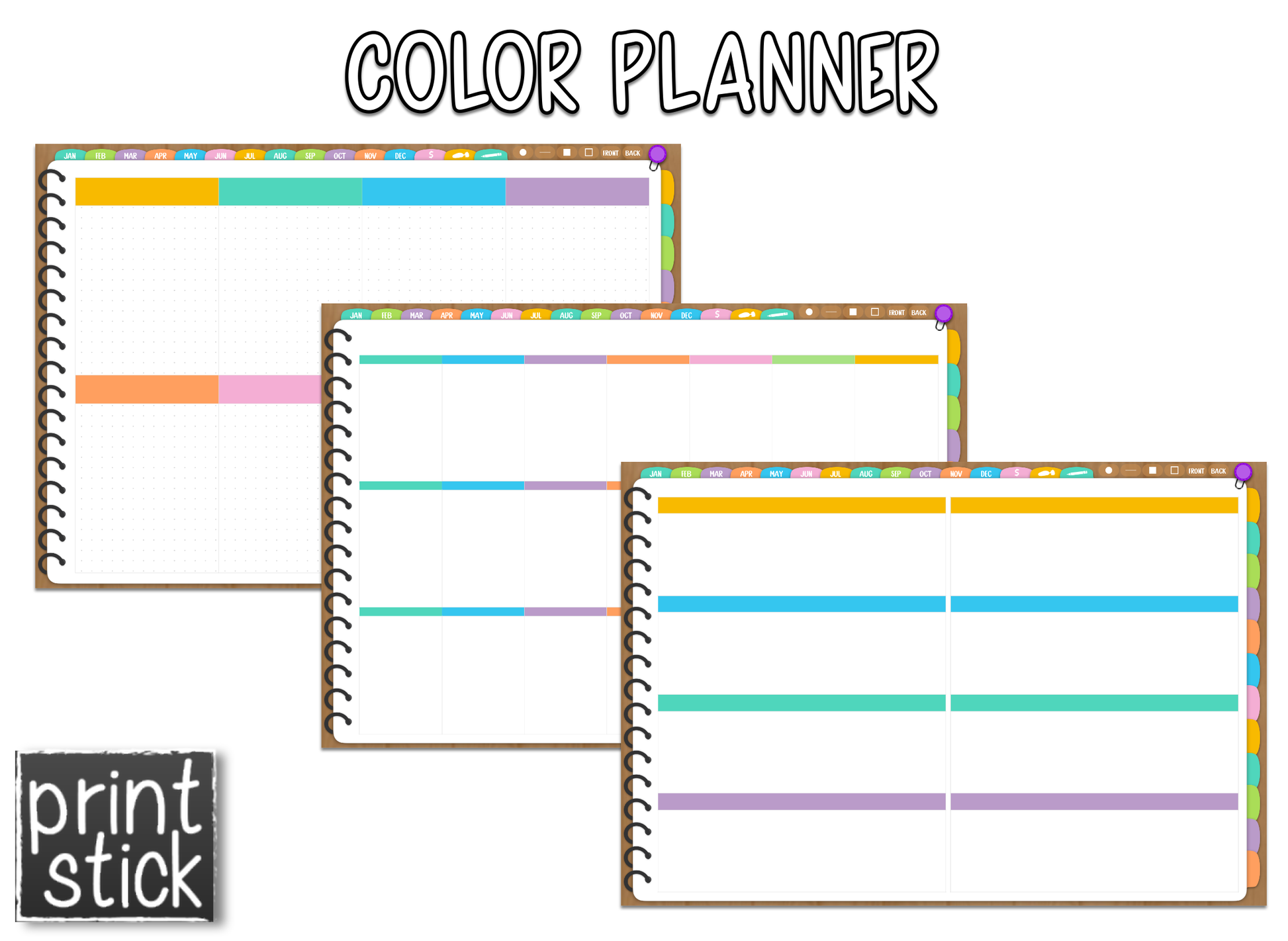 Color Planner - Digital Planner - Print Stick