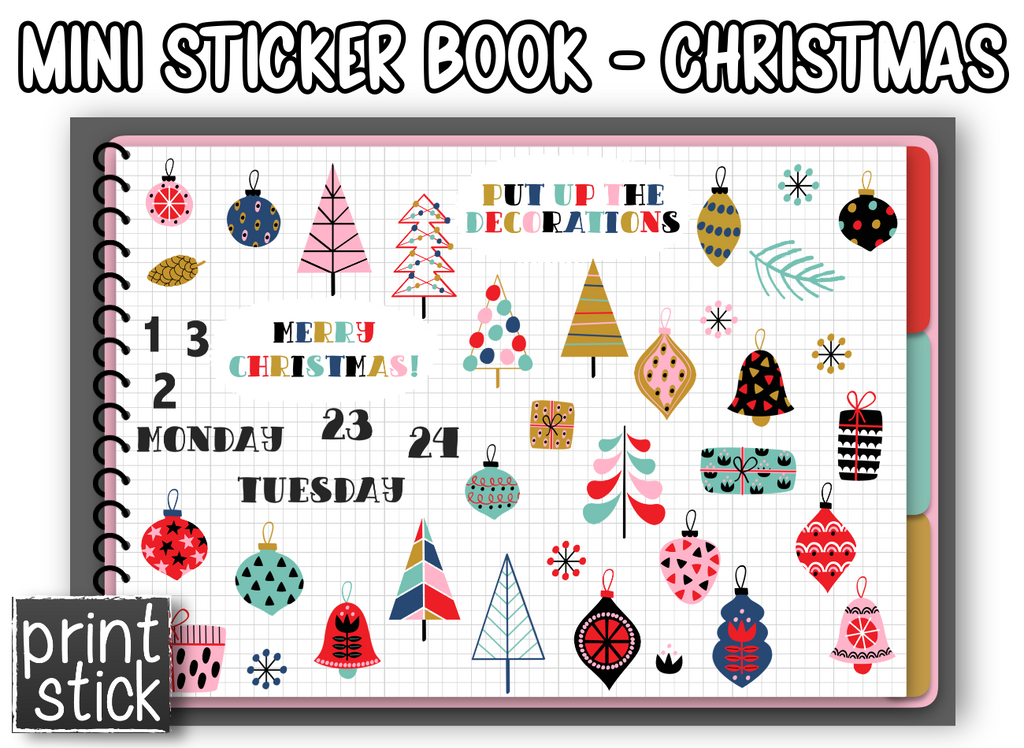 Mini Sticker Book - Christmas - Print Stick