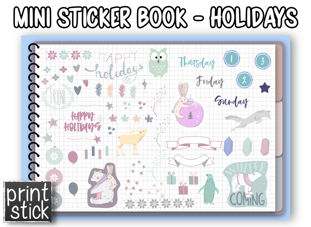 Mini Sticker Book - Holidays - Print Stick