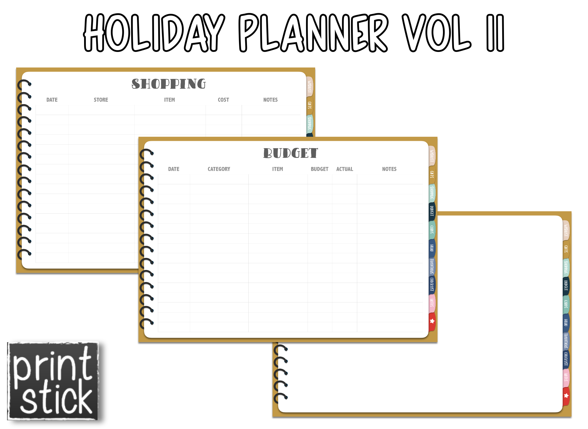 Holiday Planner Vol II - Print Stick